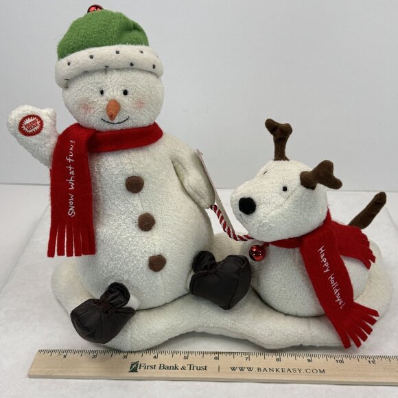 Vintage 2004 Hallmark Jingle Pals Snowman Dog Plush Singing Barking Dancing - Picture 13 of 17